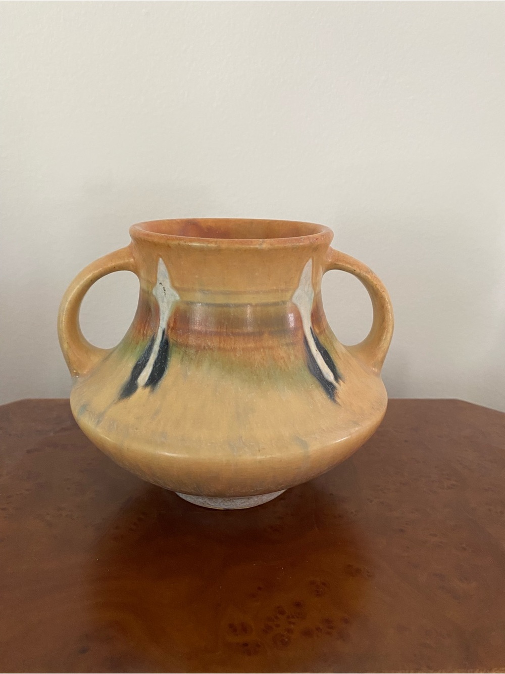 Roseville Pottery Monticello 2 Handled Vase Art Deco Style 1931 Vintage 555-4